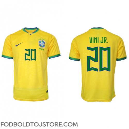Brasilien Vinicius Junior #20 Hjemmebanetrøje VM 2022 Kortærmet